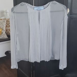 Prada Pleated Silk Blouse